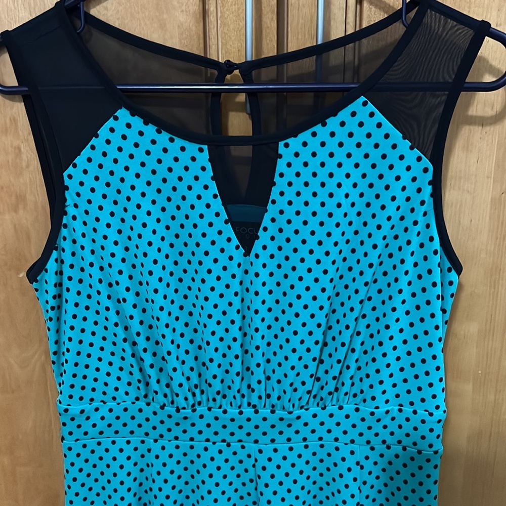 Enfocus Studio Sheer Mesh top Flare Dress Size 8 - Picture 2 of 3